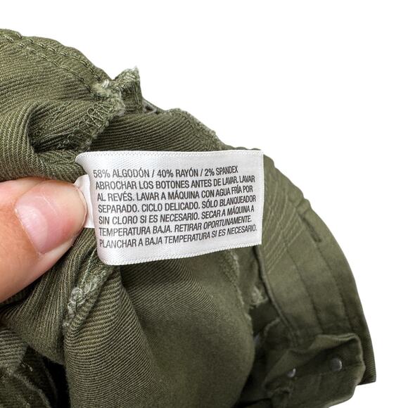 Knox Rose Womens Olive Green Button Fly Tapered Pants Size XXL Elastic Waist - Picture 5 of 6